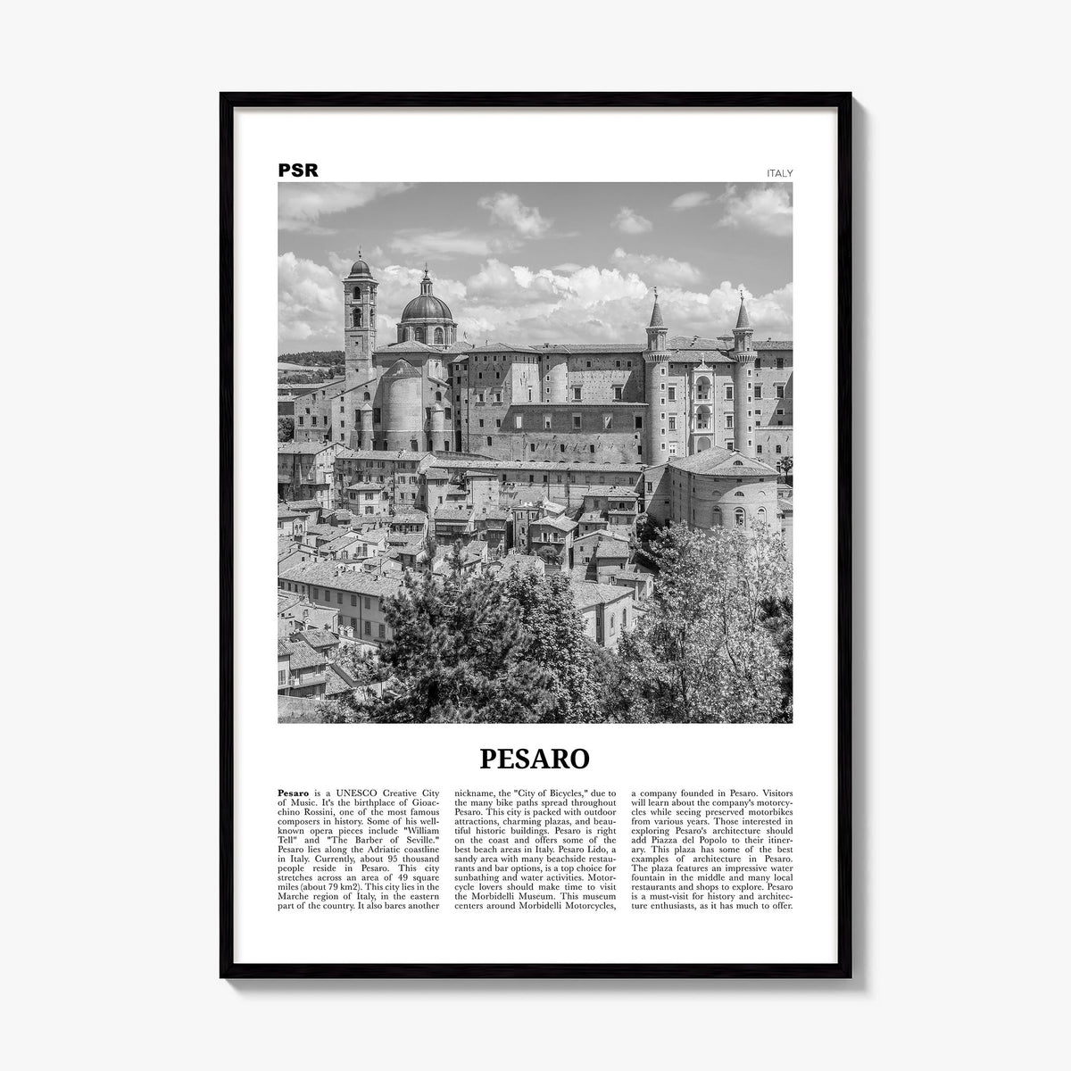 Pesaro Newspaper Poster, framed poster mockup