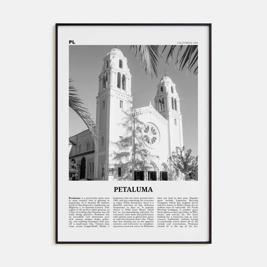 Petaluma Poster None / 8x12 in Nbourhood Travel B&W Poster