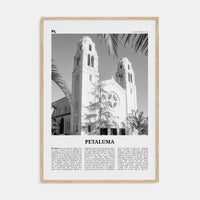 Petaluma Poster Natural Wood / 8x12 in Nbourhood Travel B&W Poster