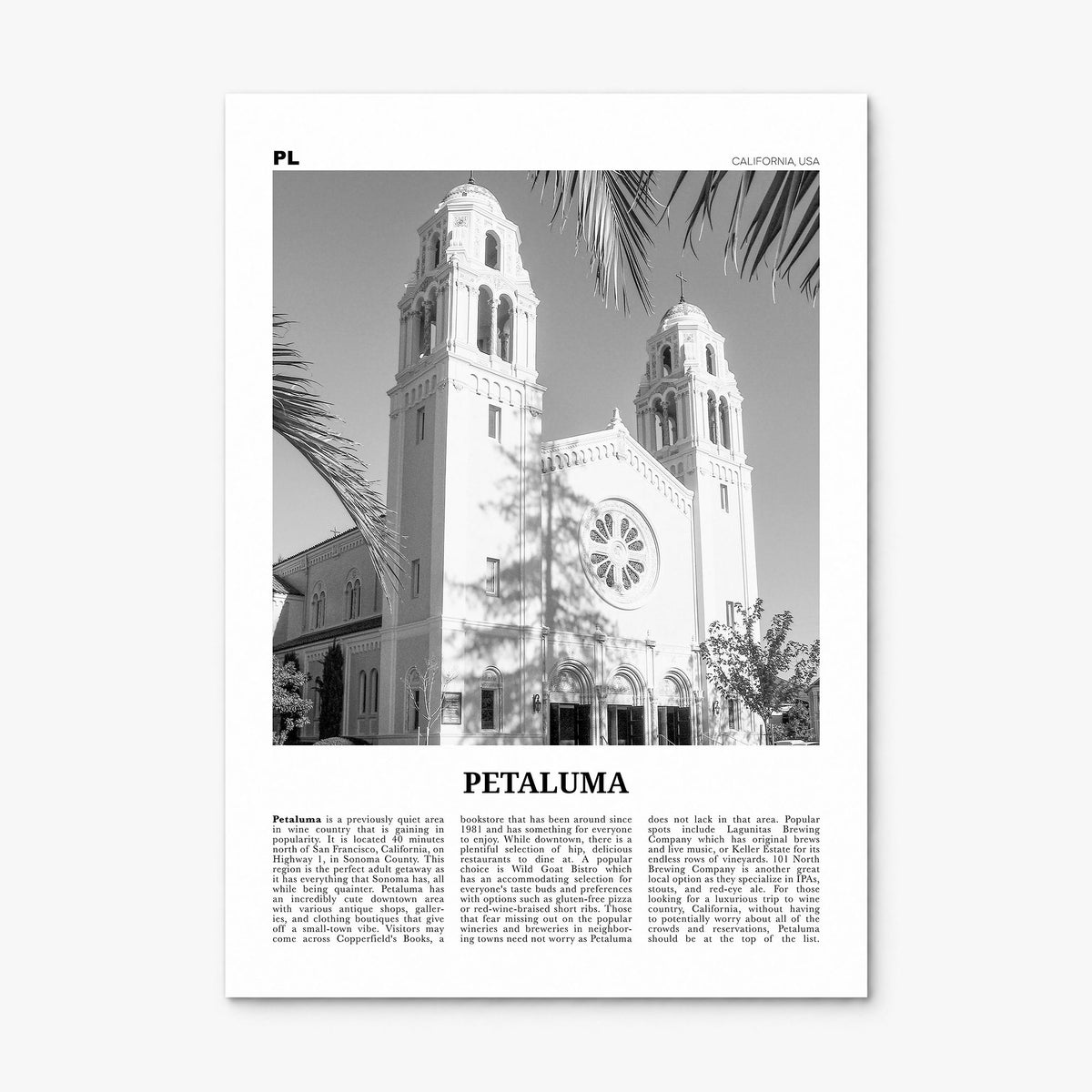 Petaluma Newspaper Poster, print only (unframed)