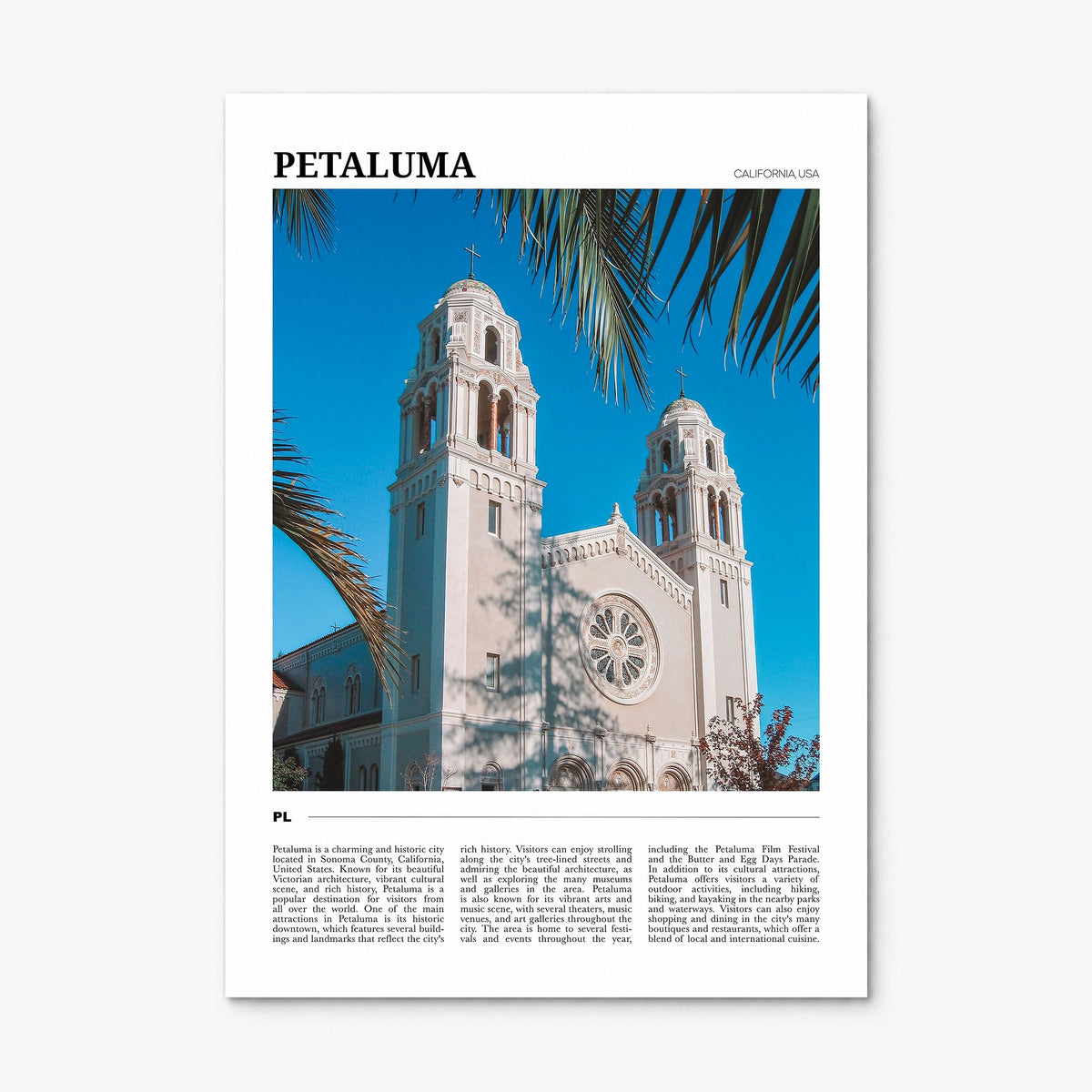 Petaluma Travel Poster, print only (unframed)