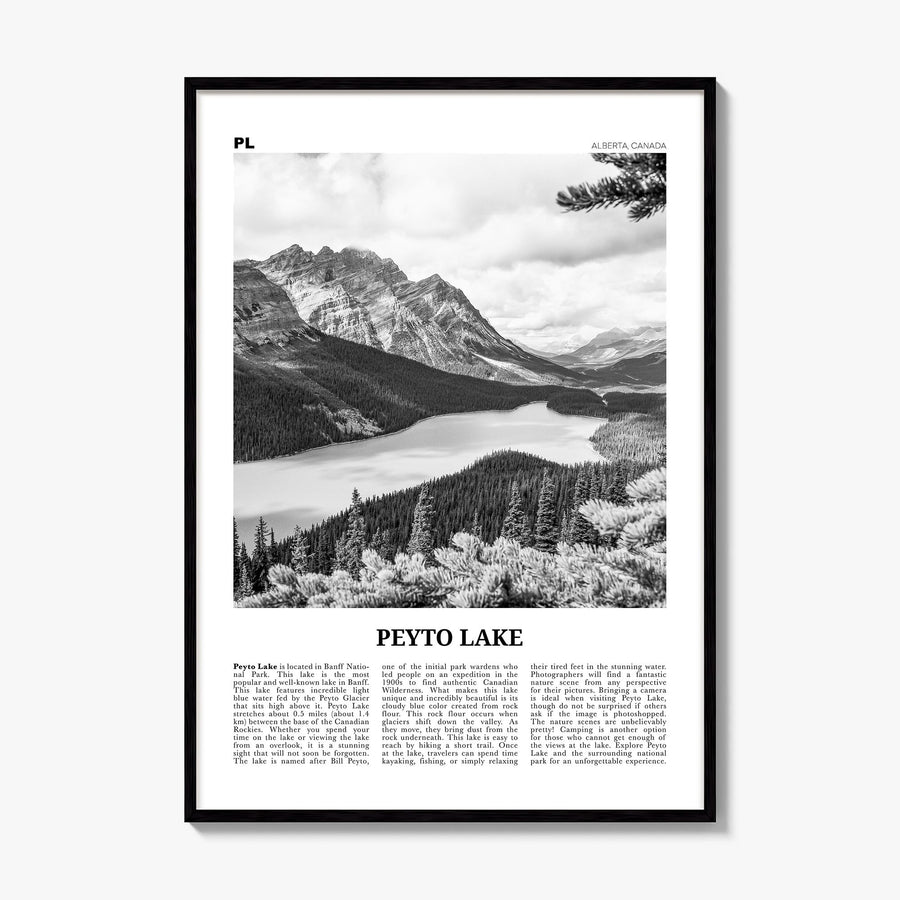 Peyto Lake Newspaper Poster, framed poster mockup
