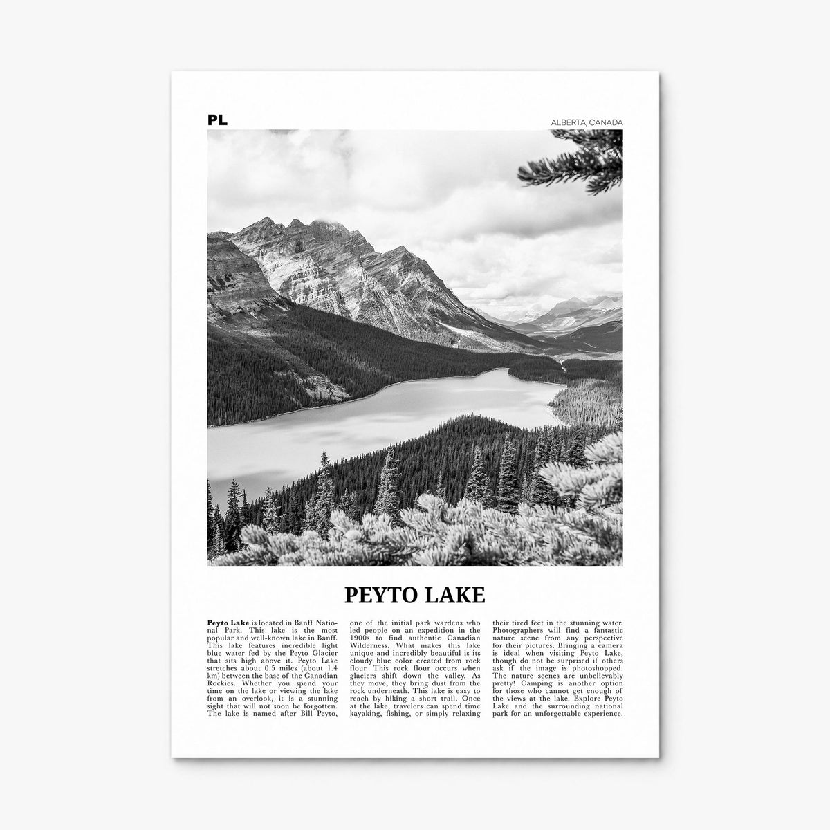 Peyto Lake Newspaper Poster, print only (unframed)