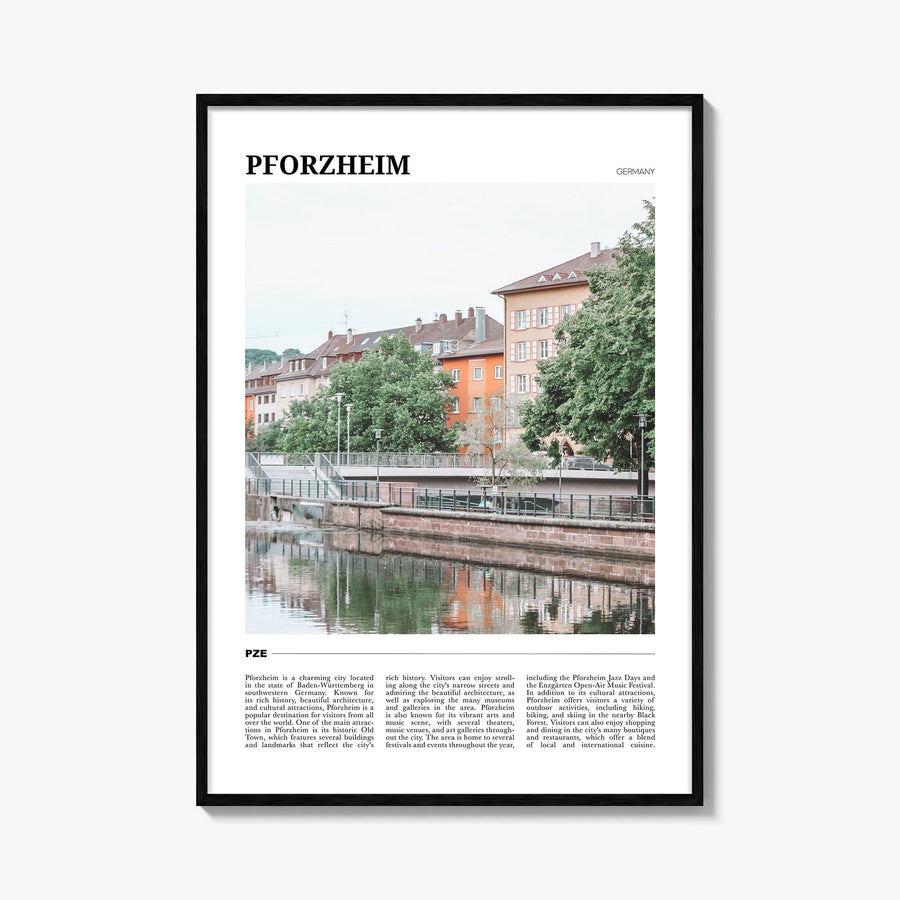 Pforzheim colorful travel poster of Germany – vertical wall art, unframed print shown in interior mockup