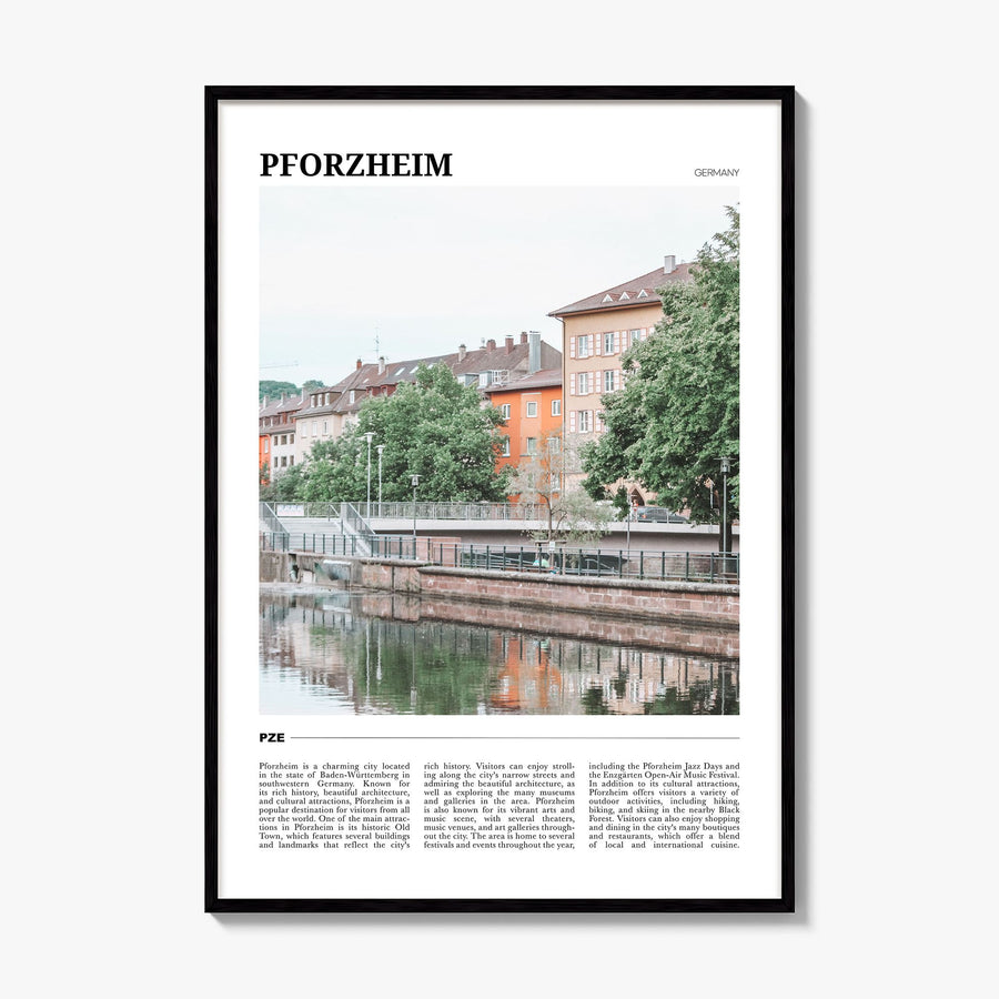Pforzheim Travel Poster, framed poster mockup