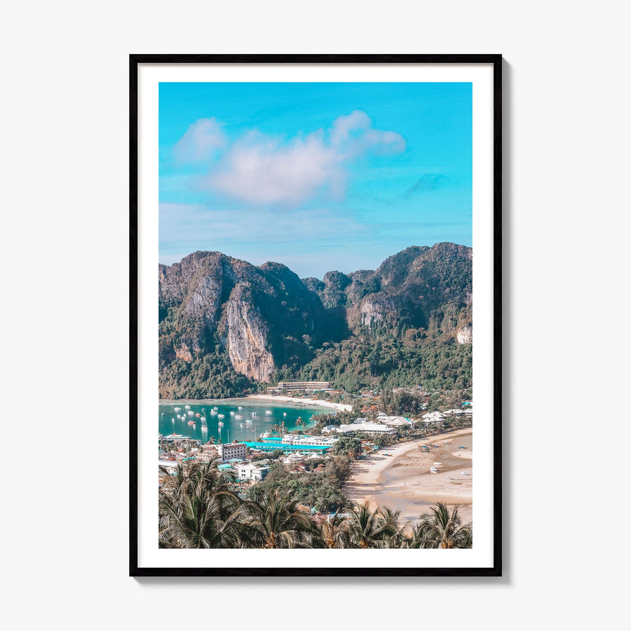 Phi Phi Islands Photo Poster, framed poster mockup, white border