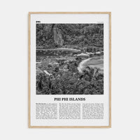 Phi Phi Islands Poster Natural Wood / 8x12 in Nbourhood Travel B&W Poster