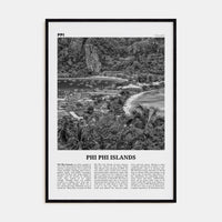 Phi Phi Islands Poster Black Wood / 8x12 in Nbourhood Travel B&W Poster