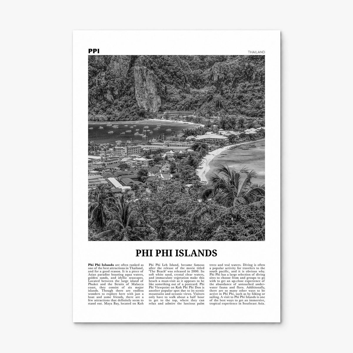 Phi Phi Islands Newspaper Poster, print only (unframed)