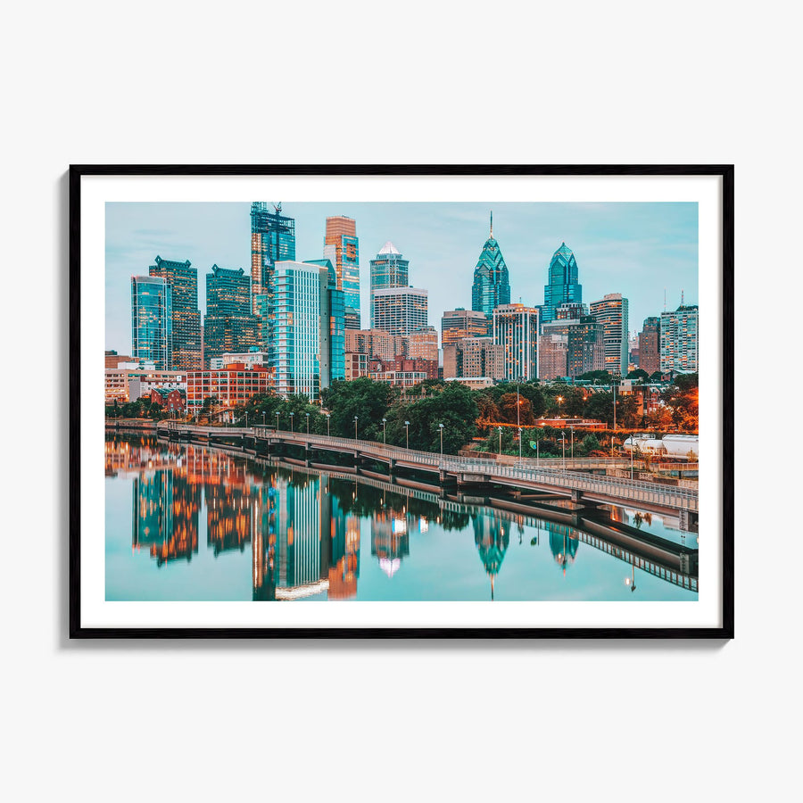 Philadelphia Photo Poster, framed poster mockup, white border