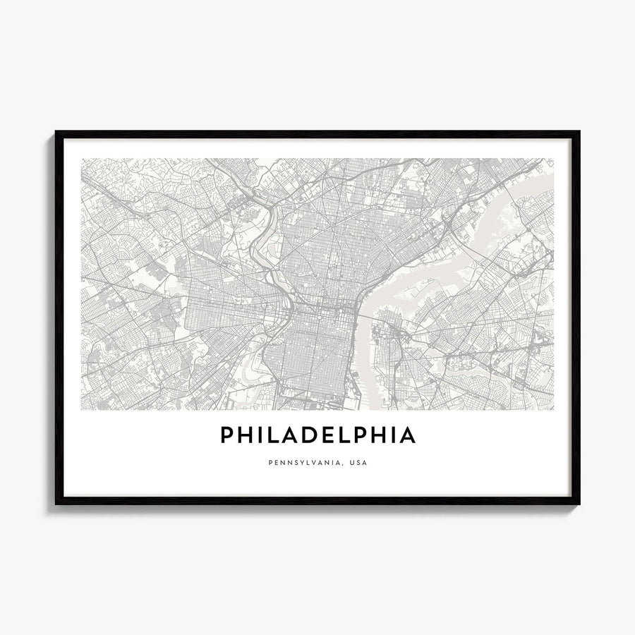 Philadelphia Map Poster, framed poster mockup