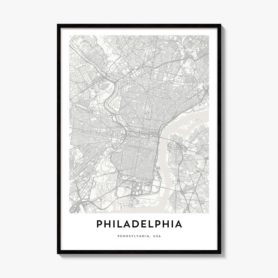 Philadelphia Map Poster, framed poster mockup