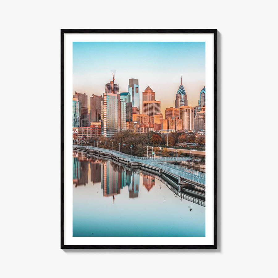 Philadelphia no. 1 colorful photo poster of Pennsylvania, USA – vertical wall art, unframed print shown in interior mockup