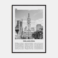 Philadelphia No 1 Poster Black Wood / 8x12 in Nbourhood Travel B&W Poster