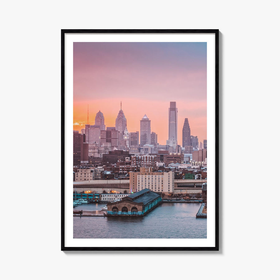 Philadelphia no. 2 colorful photo poster of Pennsylvania, USA – vertical wall art, unframed print shown in interior mockup