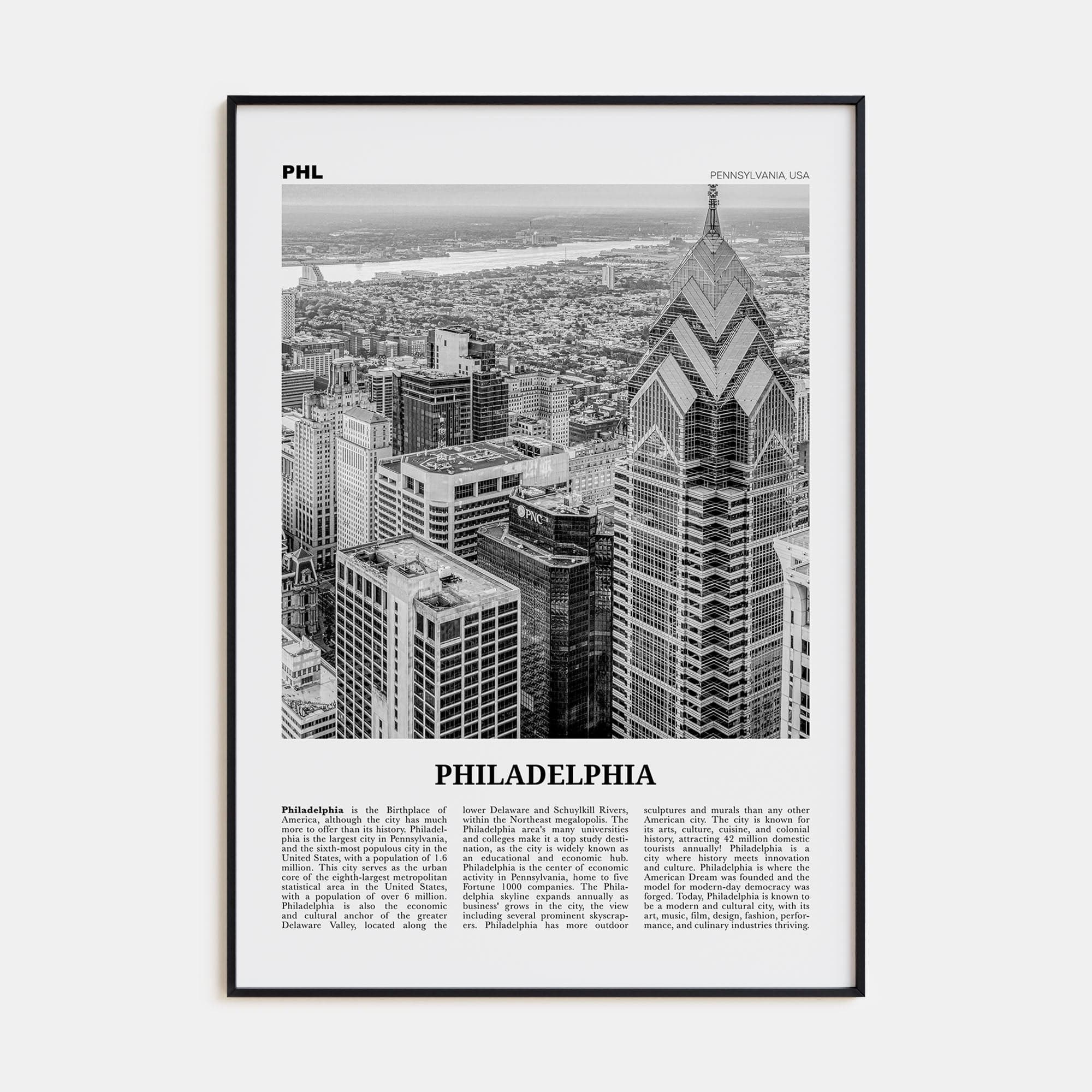 Philadelphia No 3 Poster None / 8x12 in Nbourhood Travel B&W Poster