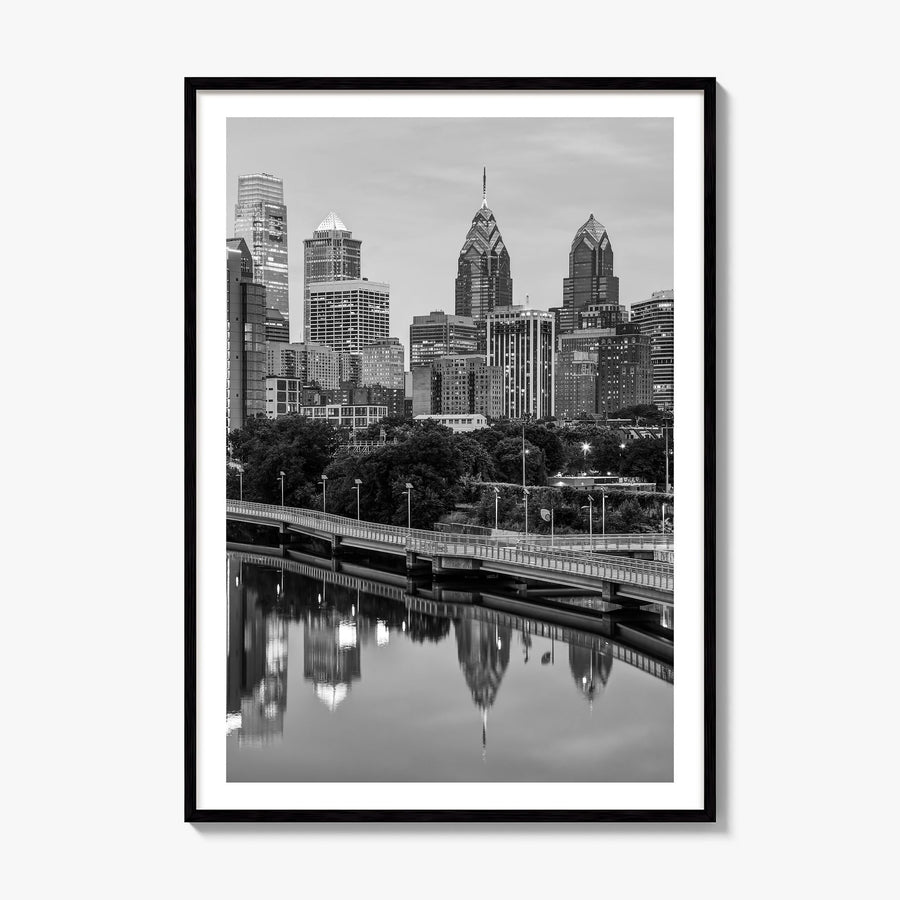 Philadelphia Photo No 2 Poster, framed poster mockup, white border