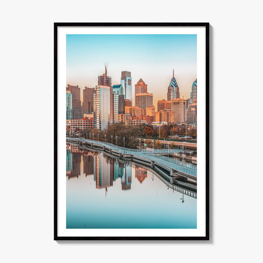 Philadelphia Photo No 1 Poster, framed poster mockup, white border