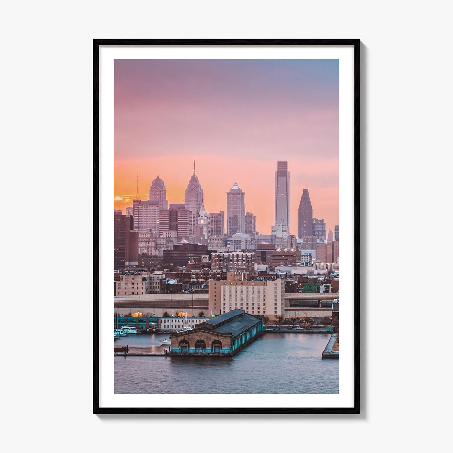 Philadelphia Photo No 2 Poster, framed poster mockup, white border
