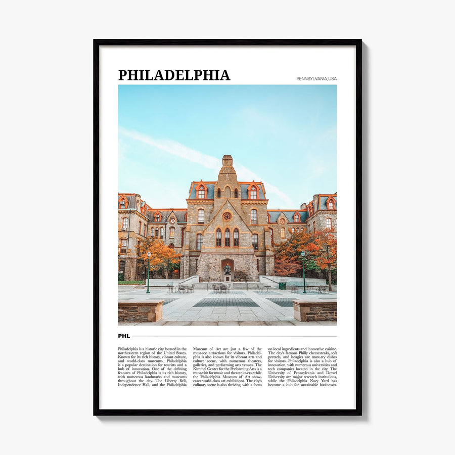 Philadelphia Travel No 1 Poster, framed poster mockup