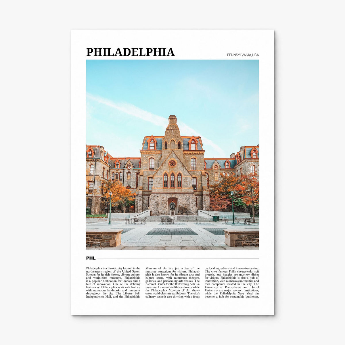 Philadelphia Travel No 1 Poster, print only (unframed)