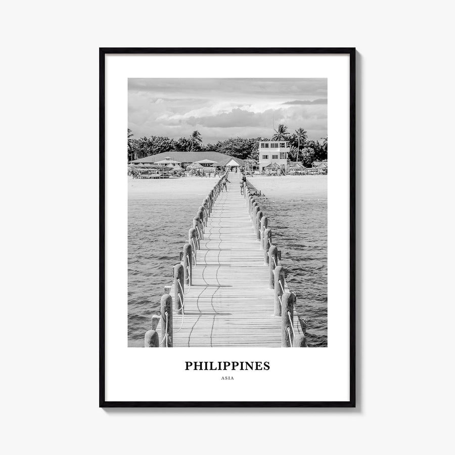 Philippines no. 1 black & white classic poster of Asia – vertical wall art, unframed print shown in interior mockup