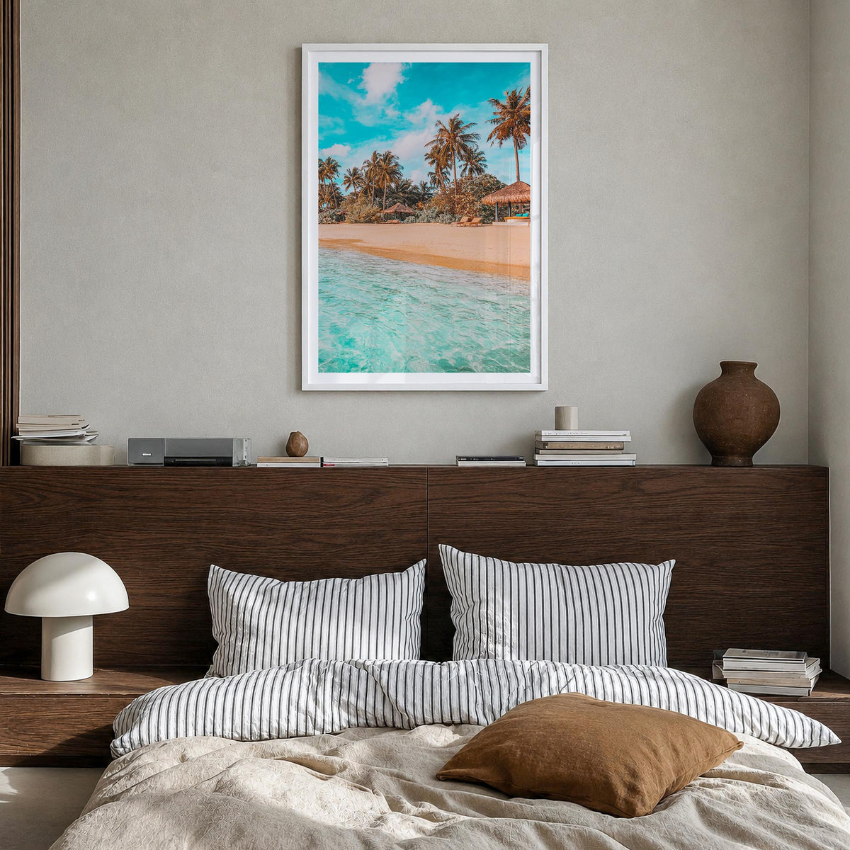 Philippines no. 1 colorful photo poster of Asia – vertical wall art in white wood frame with white border, hanging on wall