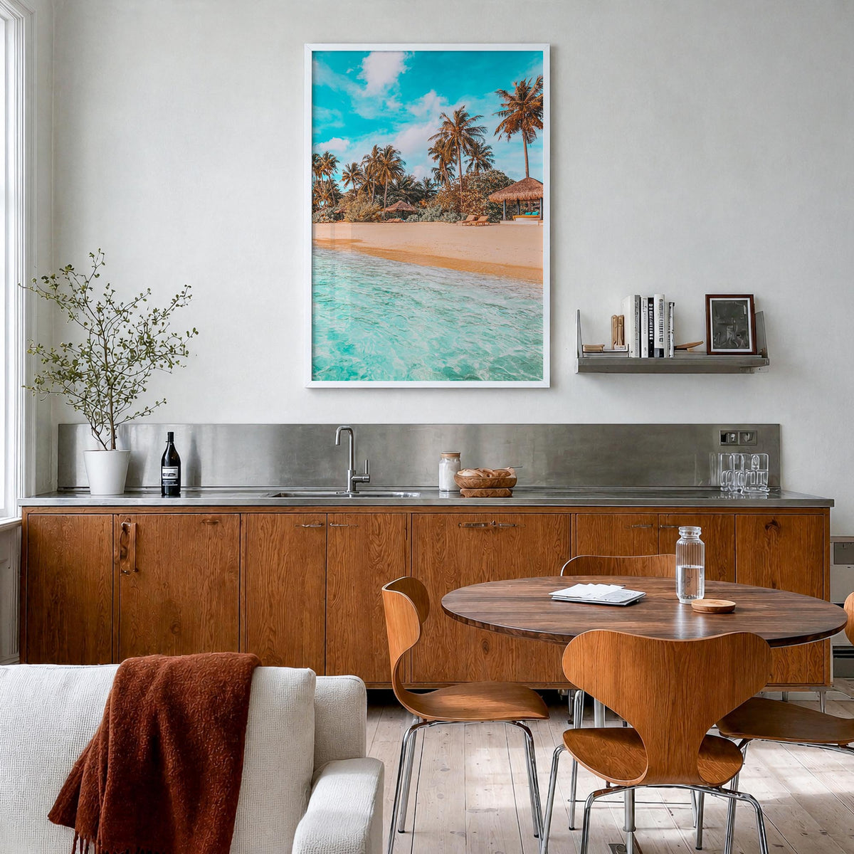 Philippines no. 1 colorful photo poster of Asia – vertical wall art in white wood frame, hanging on wall