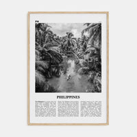 Philippines No 1 Poster Natural Wood / 8x12 in Nbourhood Travel B&W Poster