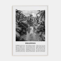 Philippines No 1 Poster White Wood / 8x12 in Nbourhood Travel B&W Poster