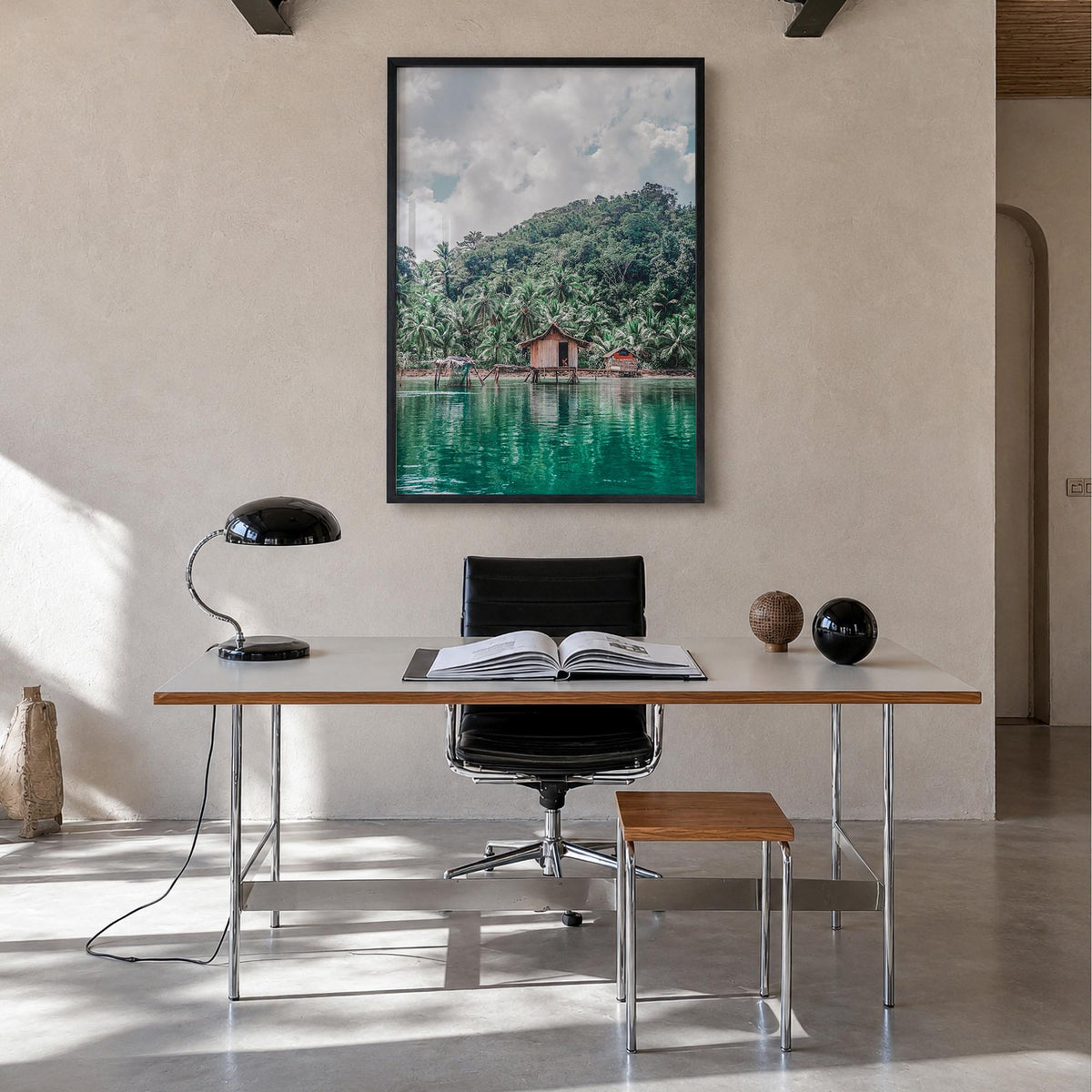 Philippines no. 2 colorful photo poster of Asia – vertical wall art in black wood frame, hanging on wall