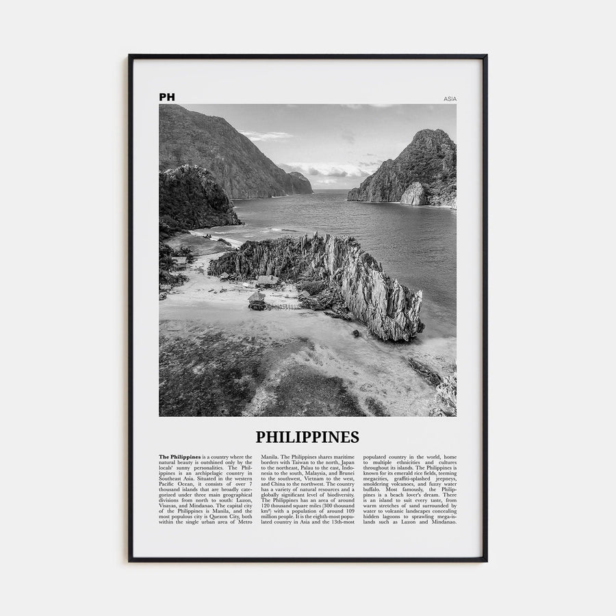 Philippines No 2 Poster None / 8x12 in Nbourhood Travel B&W Poster