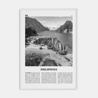 Philippines No 2 Poster White Wood / 8x12 in Nbourhood Travel B&W Poster