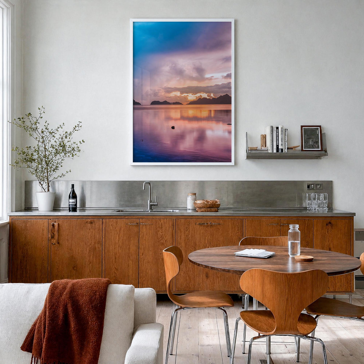 Philippines no. 3 colorful photo poster of Asia – vertical wall art in white wood frame, hanging on wall