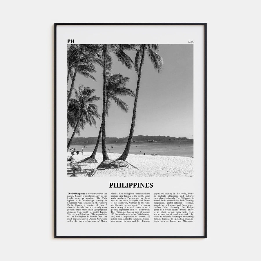 Philippines No 5 Poster None / 8x12 in Nbourhood Travel B&W Poster
