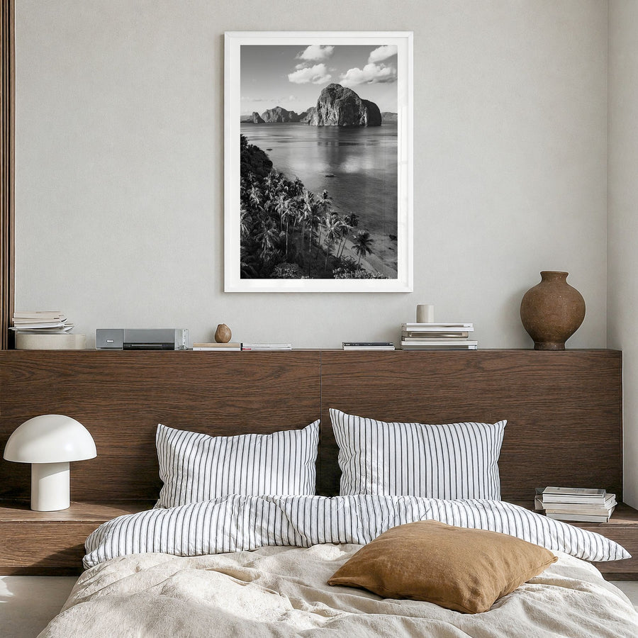 Philippines Photo No 1 Poster in a white wood frame, hanging in a bedroom, white border