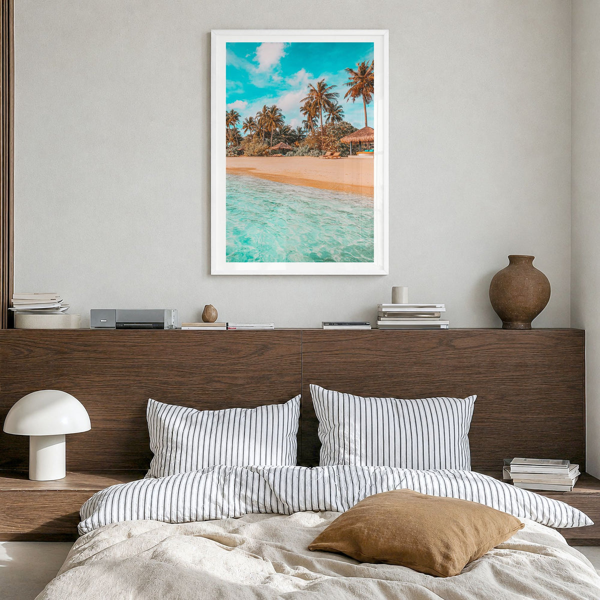 Philippines Photo No 1 Poster in a white wood frame, hanging in a bedroom, white border
