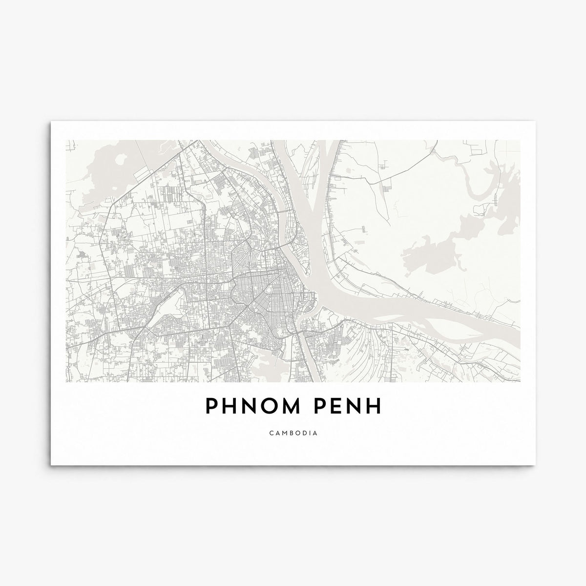 Phnom Penh Map Poster, print only (unframed)