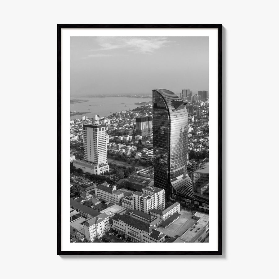 Phnom Penh Photo Poster, framed poster mockup, white border