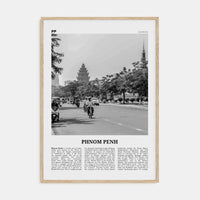 Phnom Penh Poster Natural Wood / 8x12 in Nbourhood Travel B&W Poster