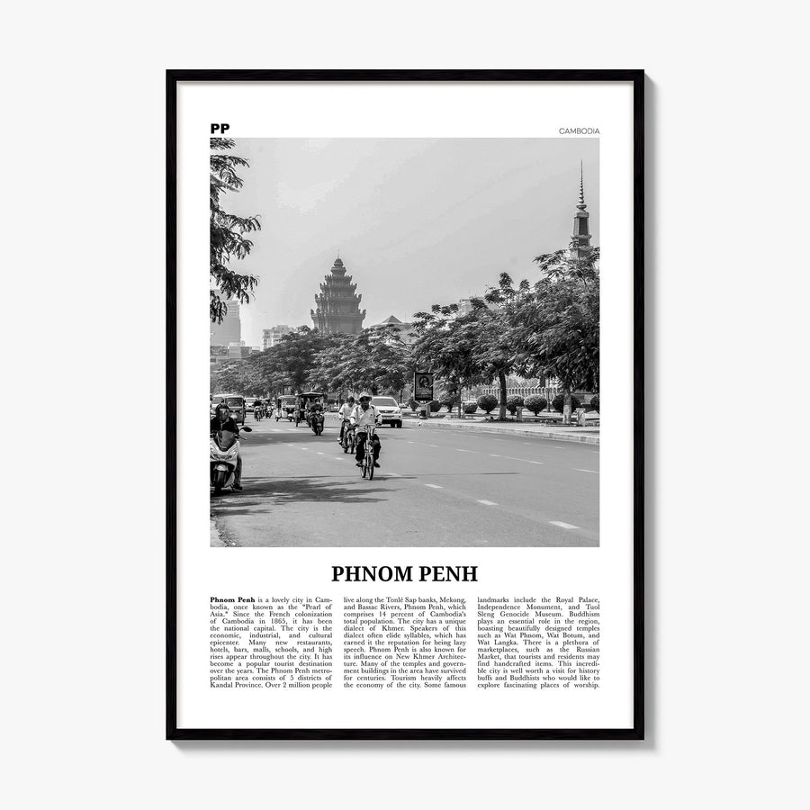 Phnom Penh Newspaper Poster, framed poster mockup