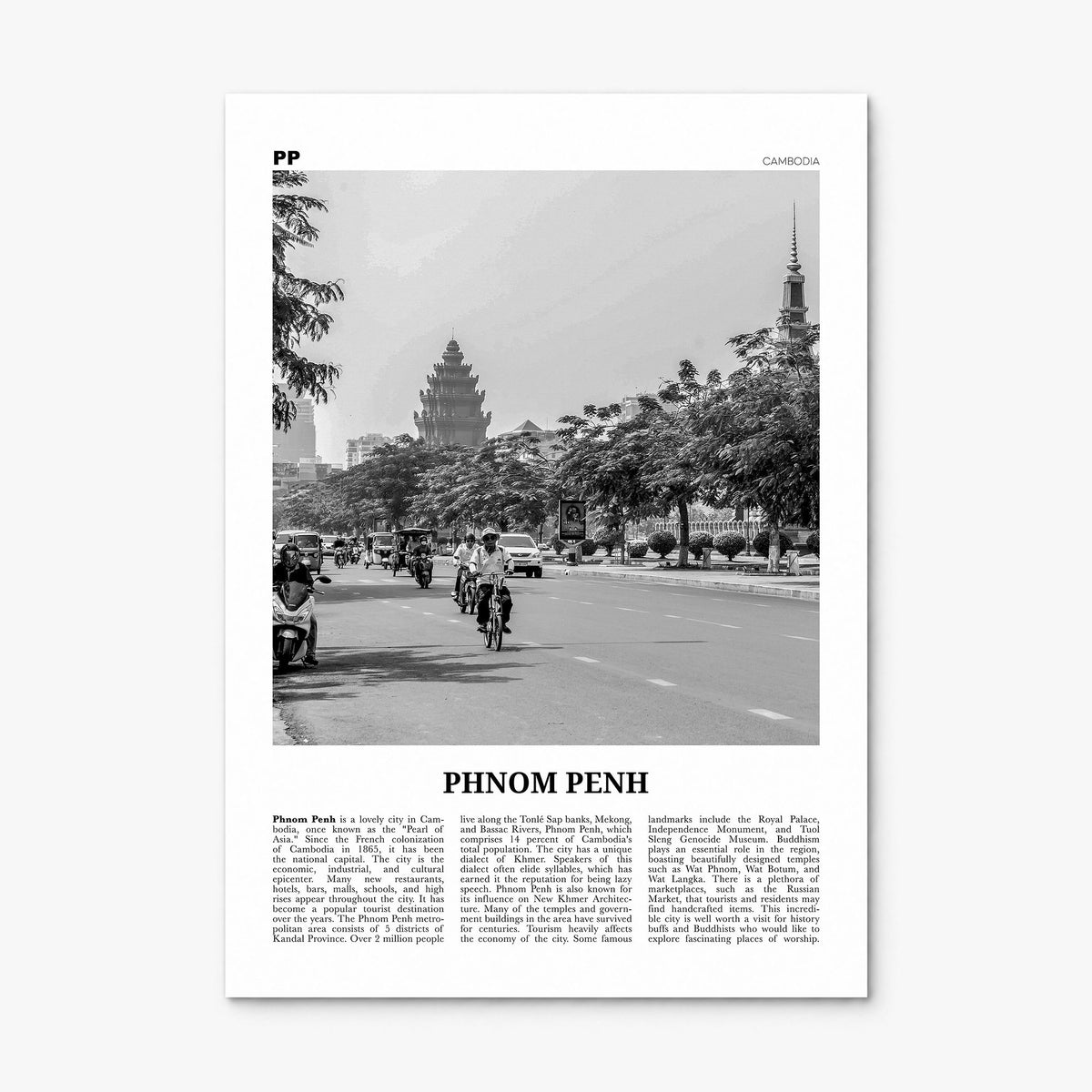 Phnom Penh Newspaper Poster, print only (unframed)