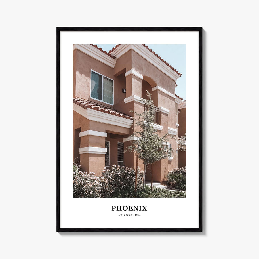 Phoenix no. 1 colorful classic poster of Arizona, USA – vertical wall art, unframed print shown in interior mockup