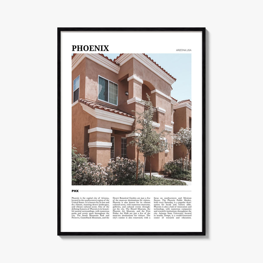 Phoenix no. 1 colorful travel poster of Arizona, USA – vertical wall art, unframed print shown in interior mockup