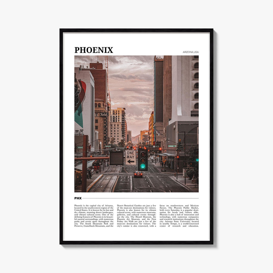 Phoenix no. 3 colorful travel poster of Arizona, USA – vertical wall art, unframed print shown in interior mockup