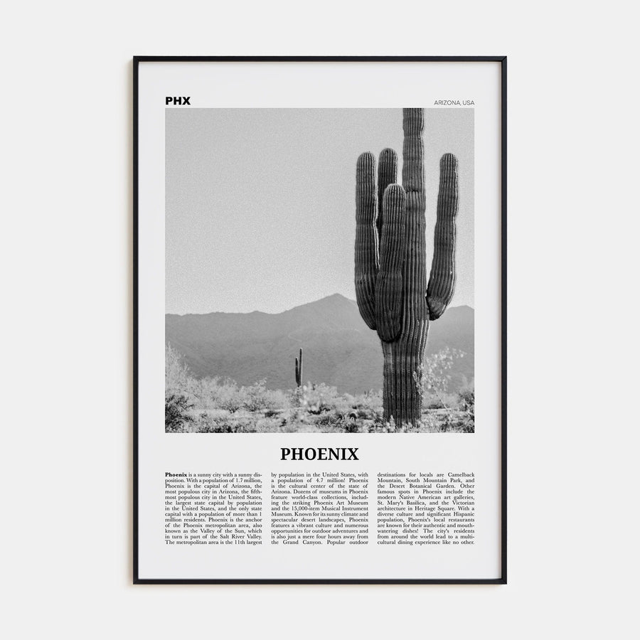 Phoenix No 3 Poster None / 8x12 in Nbourhood Travel B&W Poster