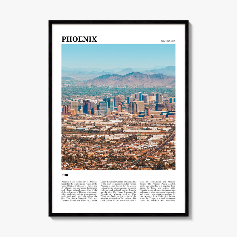 Phoenix Travel No 2 Poster, framed poster mockup