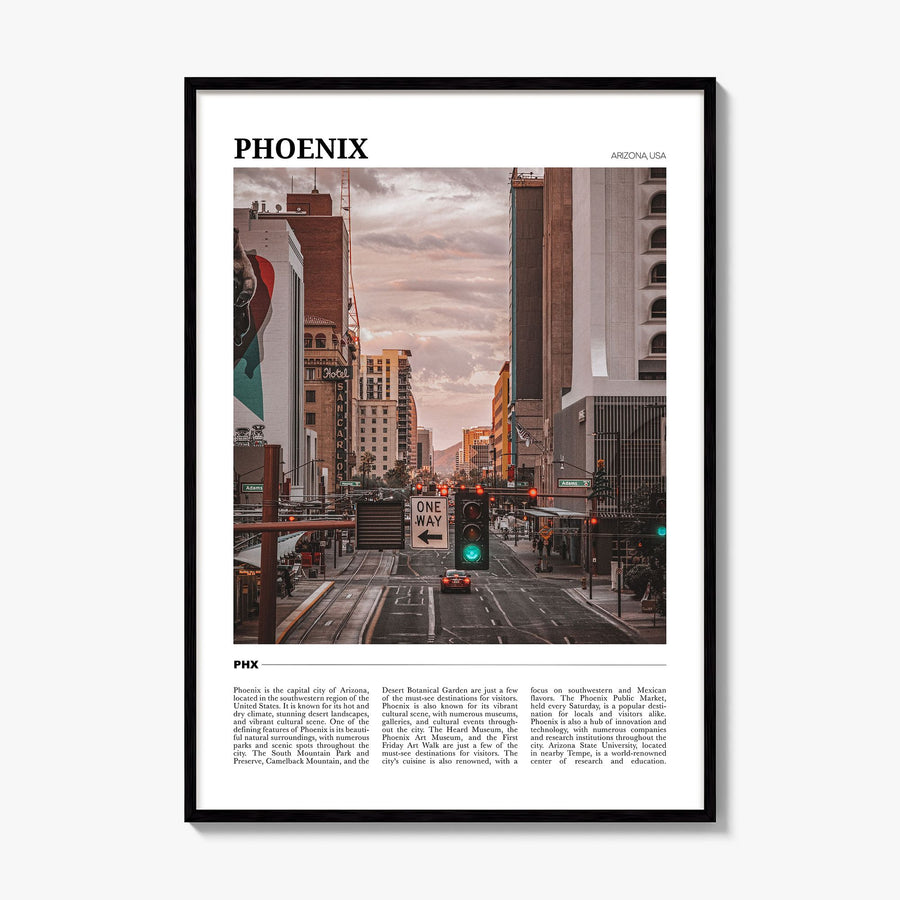 Phoenix Travel No 3 Poster, framed poster mockup