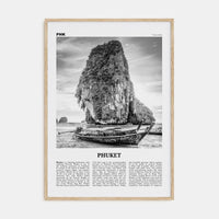 Phuket Poster Natural Wood / 8x12 in Nbourhood Travel B&W Poster