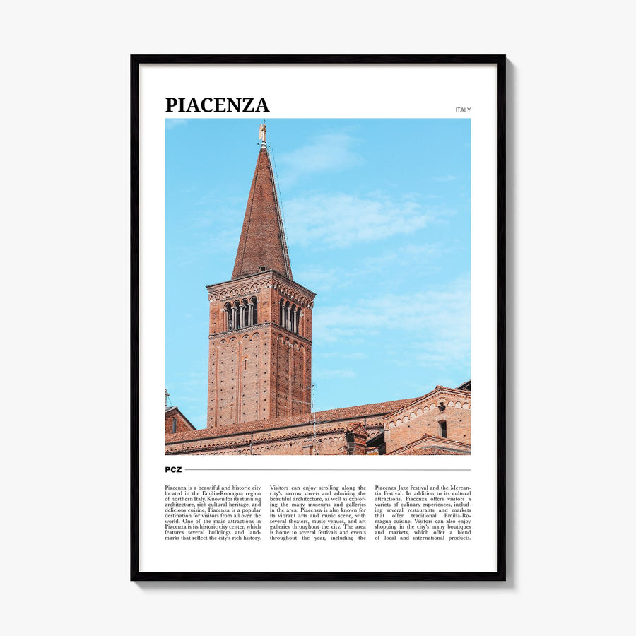Piacenza Travel Poster, framed poster mockup